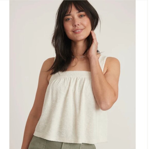 new nwt Sz Medium M Marine Layer ML Terry Out Tank Square Neck Ivory White Soft - Picture 1 of 2